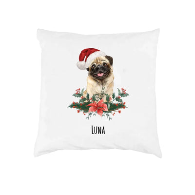Weihnachtskissen mit Mops-Motiv, Weihnachten
