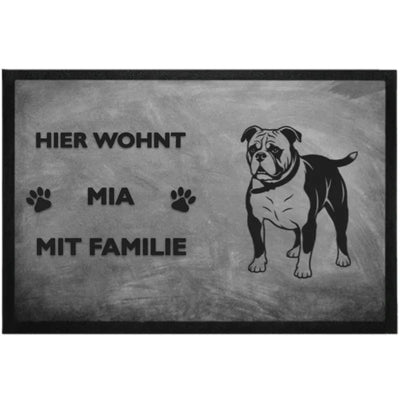 Fußmatte „Hier wohnt“ mit Old English Bulldog-Motiv, Motiv 2