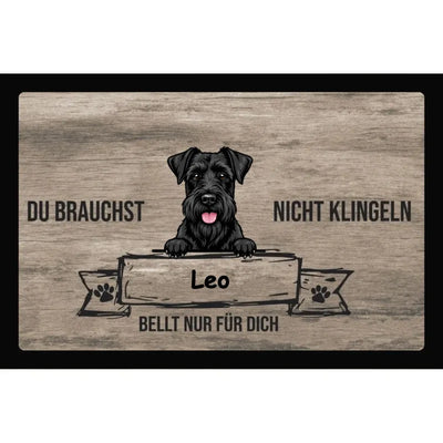 Fußmatte „Du brauchst nicht klingeln“ mit Riesenschnauzer-Motiv