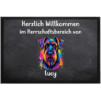 Fußmatte Herrschaftsbereich mit Riesenschnauzer-Motiv