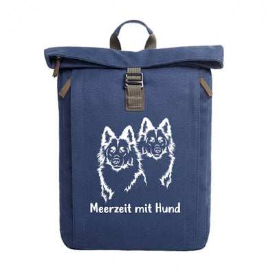 Rolltop-Rucksack mit Schäferhund-Motiv, Altdeutscher zwei Köpfe