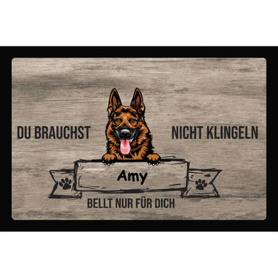 Fußmatte „Du brauchst nicht klingeln“ mit Schäferhund-Motiv, Motiv 2