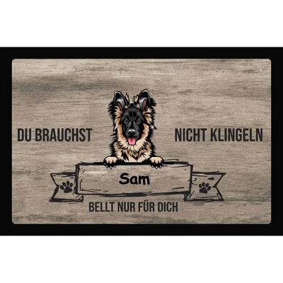 Fußmatte „Du brauchst nicht klingeln“ mit Schäferhund-Motiv, Motiv 3