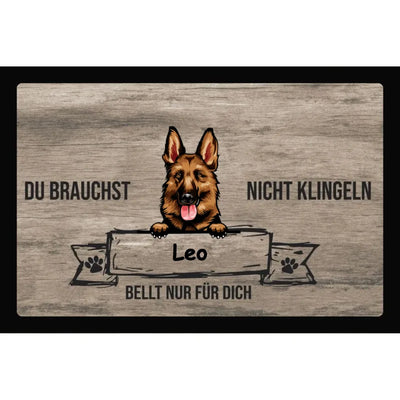Fußmatte „Du brauchst nicht klingeln“ mit Schäferhund-Motiv, Motiv 1