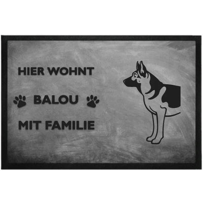 Fußmatte „Hier wohnt“ mit Schäferhund-Motiv, Motiv 8