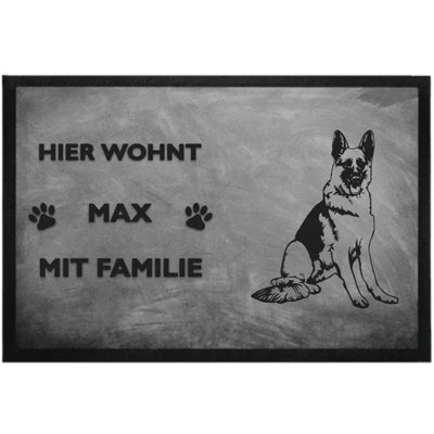 Fußmatte „Hier wohnt“ mit Schäferhund-Motiv, Motiv 3