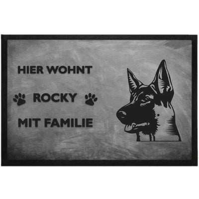 Fußmatte „Hier wohnt“ mit Schäferhund-Motiv, Motiv 4