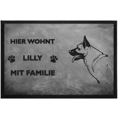 Fußmatte „Hier wohnt“ mit Schäferhund-Motiv, Motiv 6