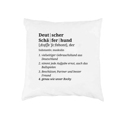 Wörterbuch-Kissen mit Schäferhund-Motiv, Wörterbuch-Eintrag