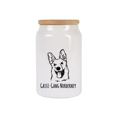 Leckerlidose mit Schäferhund-Motiv, Handgezeichnet, Motiv 1