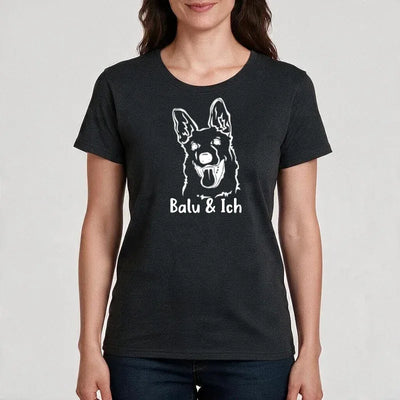 Premium T-Shirt mit Schäferhund-Motiv, Motiv 1