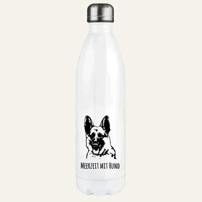 Thermosflasche mit Schäferhund-Motiv, Handgezeichnet, Motiv 2