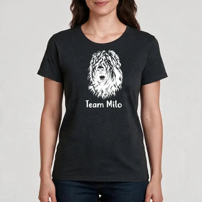 Premium T-Shirt mit Schwarzer Russischer Terrier-Motiv