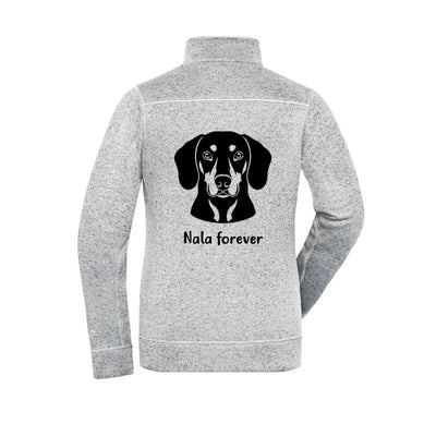 Fleecejacke mit Schwarzwildbracke-Motiv