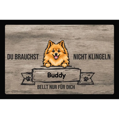 Fußmatte „Du brauchst nicht klingeln“ mit Spitz-Motiv