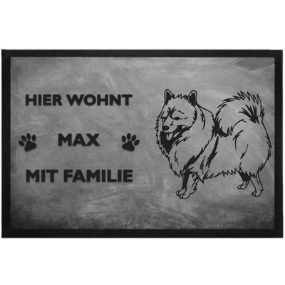 Fußmatte „Hier wohnt“ mit Spitz-Motiv