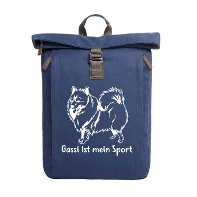 Rolltop-Rucksack mit Spitz-Motiv