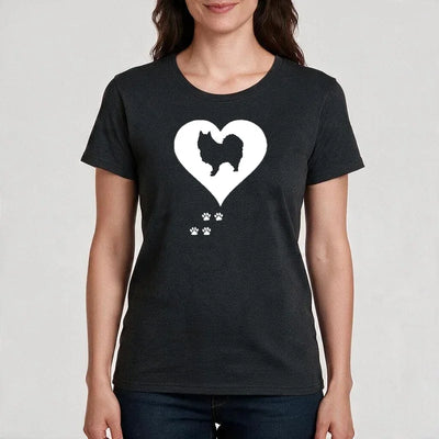 T-Shirt Herz mit Hund mit Spitz-Motiv