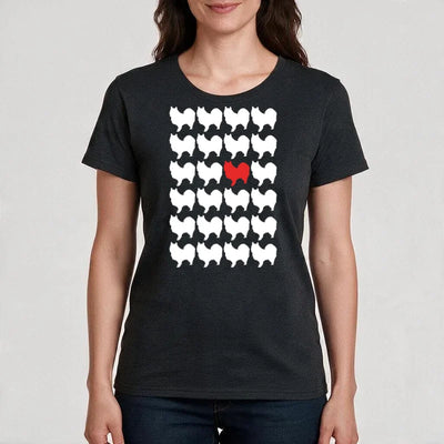 T-Shirt Rudelmuster mit Spitz-Motiv