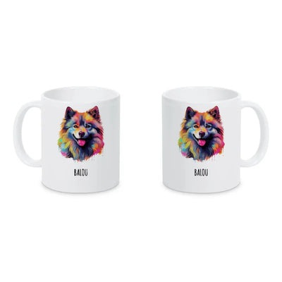 Keramiktasse mit Spitz-Motiv, Wolfsspitz