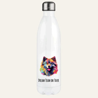Thermosflasche mit Spitz-Motiv, Pop Art, Wolfsspitz