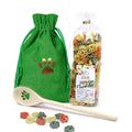 Geschenk für Hundebesitzer – Pfotennudeln-Set mit Kochlöffel & Stoffbeutel (Grün 3)