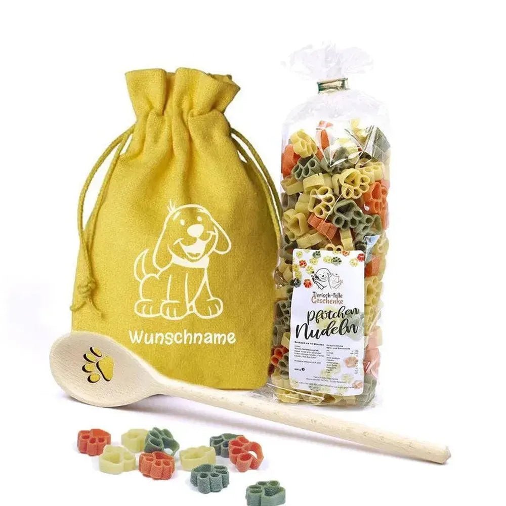 Geschenk-Set Pfötchen Kochlöffel & Pfötchen Nudeln - Hund-Tierisch tolle Geschenke