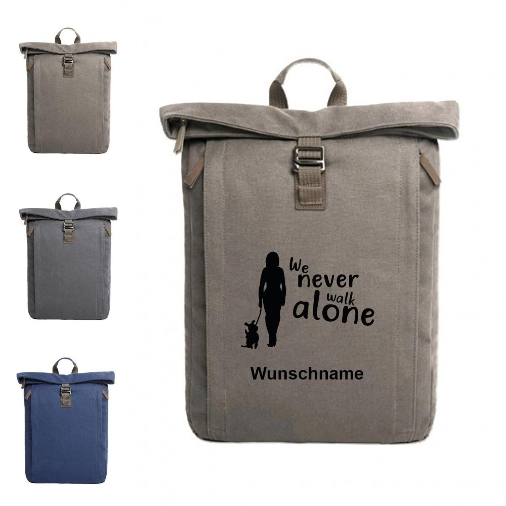 Outdoor Baumwoll Rucksack - Never walk alone 2-Tierisch tolle Geschenke