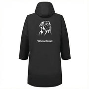Outdoor Mantel für Hundemenschen, Rückansicht mit Hunderasse Motiv Labrador, schwarz