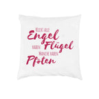 Kissen mit Spruch „Nicht alle Engel haben Flügel“ in Cardinal – Kissenbezug 40 × 40 cm