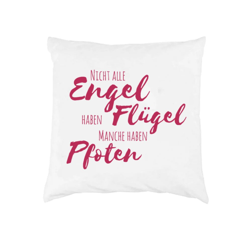 Kissen mit Spruch „Nicht alle Engel haben Flügel“ in Cardinal – Kissenbezug 40 × 40 cm