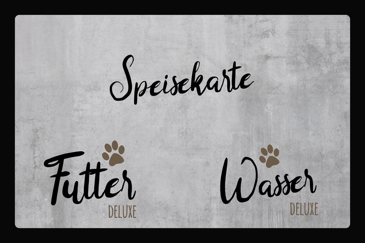 Napfunterlage Speisekarte – Vorlage für Personalisierung