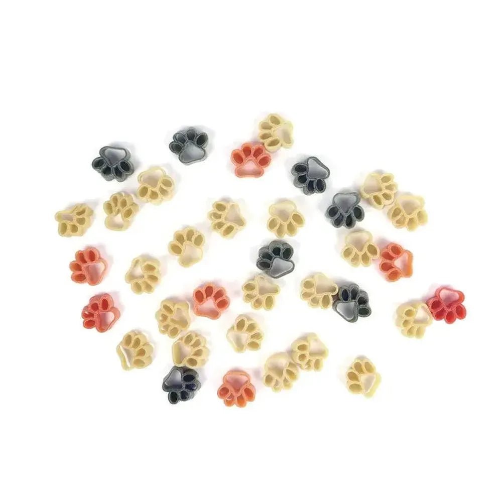 Hunde Motiv Nudeln - Pfötchen Nudeln 3er SET -250 Gr.- bunt-Tierisch tolle Geschenke