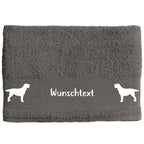 Hunde-Handtuch anthrazit mit Labrador-Silhouetten und Wunschname