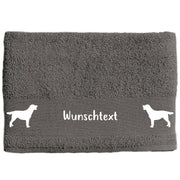 Hunde-Handtuch anthrazit mit Labrador-Silhouetten und Wunschname