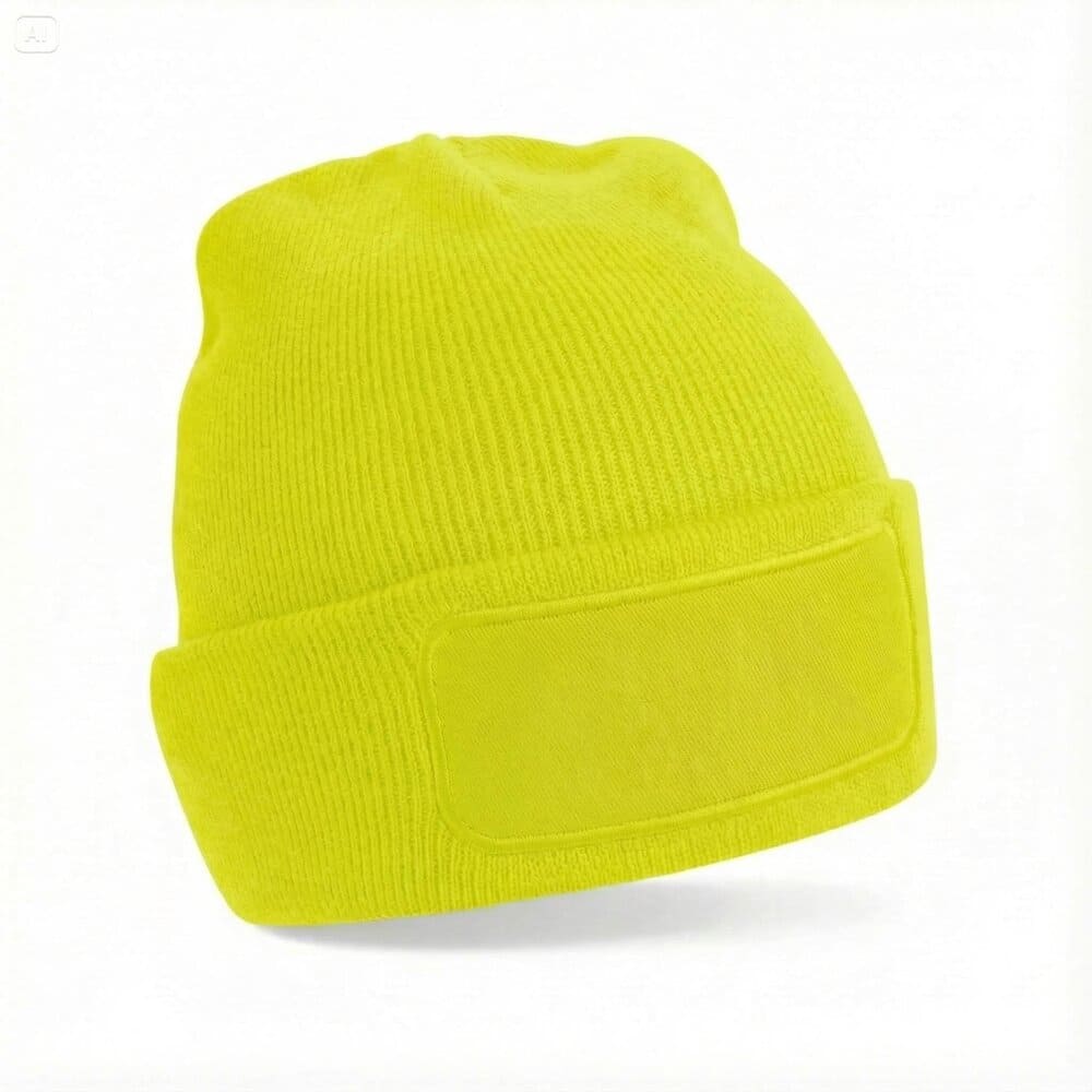 Neon yellow knitted hat dog quote - dog mom