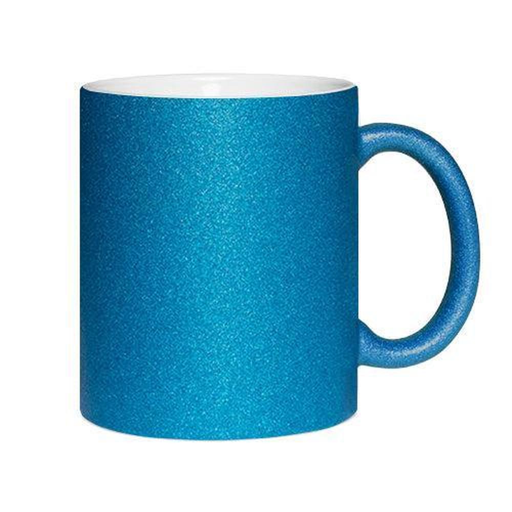 Glitzertasse Blau - Vorlage für Personalisierung