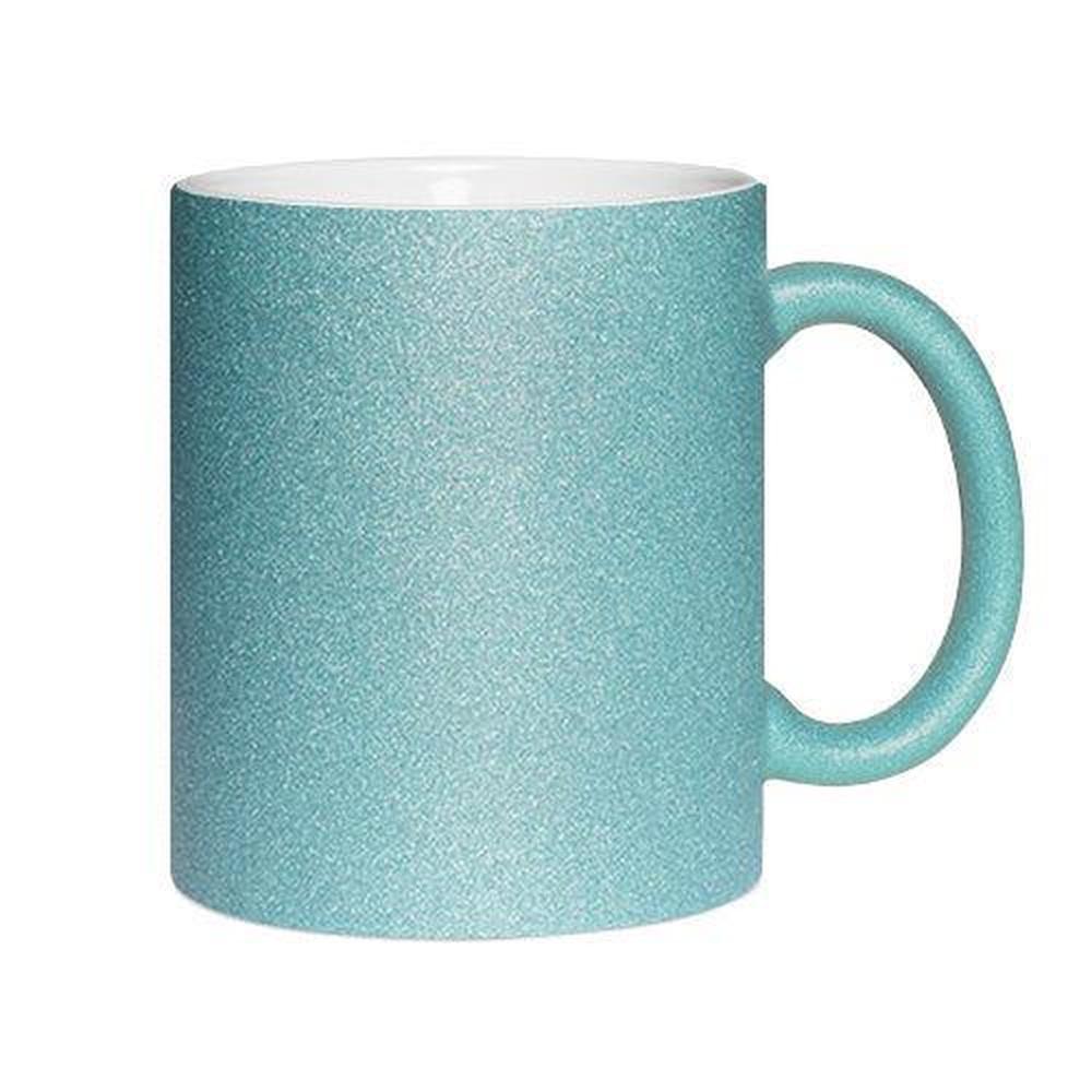 Glitzertasse Hellblau - Vorlage für Personalisierung