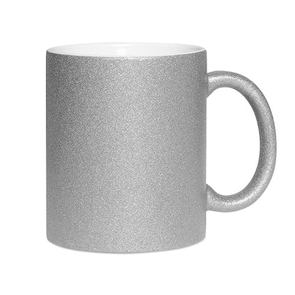 Glitzertasse Silber - Vorlage für Personalisierung