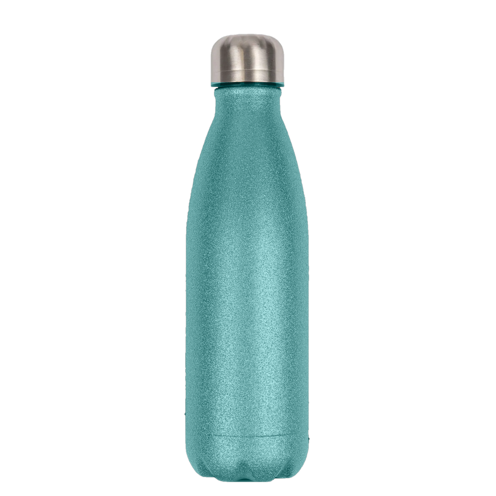 Thermosflasche 500 ml Glitzer Türkis - Vorlage für Personalisierung