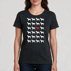 T-Shirt mit Hundemotiv – Rudelmuster mit Ausreißer