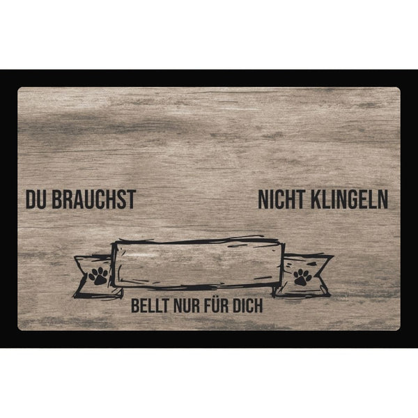 Schmutzfangmatte Hund personalisiert | Du brauchst nicht klingeln
