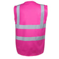 Classic Warnweste Rückenansicht pink - Vorlage für Personalisierung