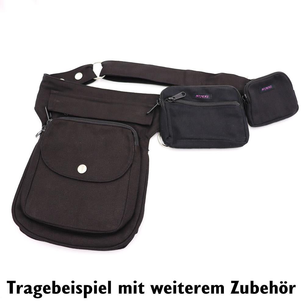 Nijens Beuteltasche groß -schwarz- mit Gürtelschlaufe - Tierisch tolle Geschenke