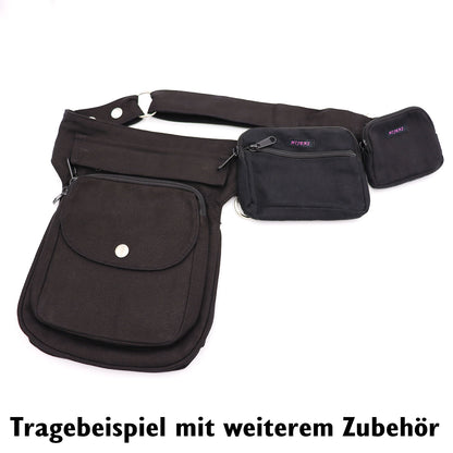 Nijens Beuteltasche groß -schwarz- mit Gürtelschlaufe