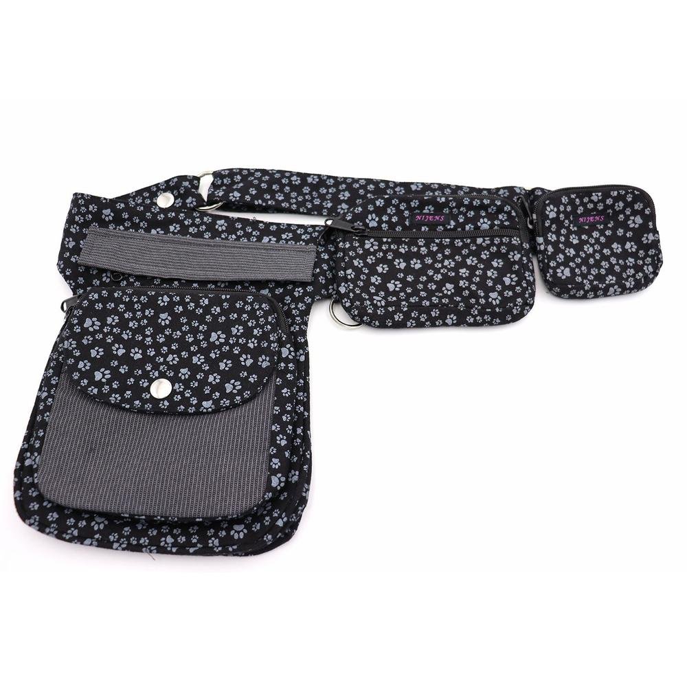 Nijens Beuteltasche groß Pfote -anthrazit- mit Gürtelschlaufe - Tierisch tolle Geschenke