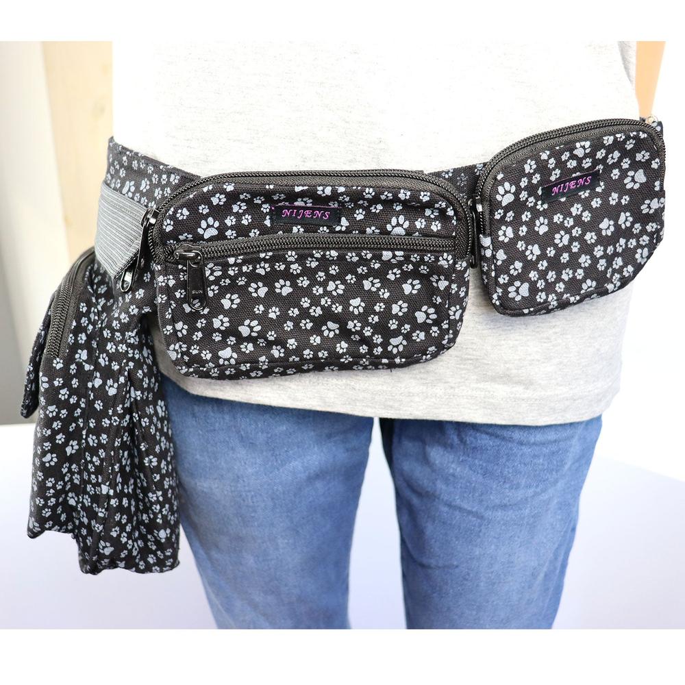 Nijens Beuteltasche groß Pfote -anthrazit- mit Gürtelschlaufe - Tierisch tolle Geschenke