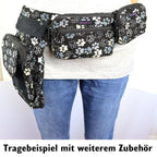 Nijens Beuteltasche klein Pfote -schwarz grau- mit Gürtelschlaufe - Tierisch tolle Geschenke