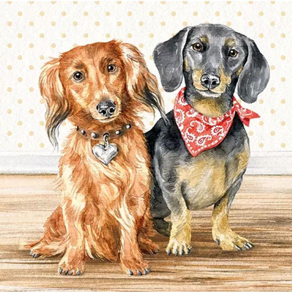 Papier-Servietten: Dackel - Dachshund 20 Stck 33 x 33 cm-Tierisch tolle Geschenke