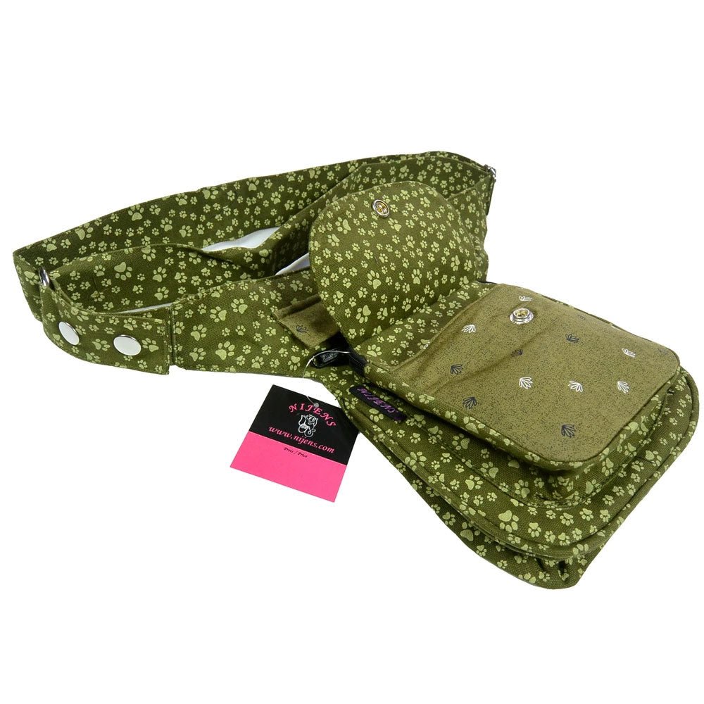 Nijens Hüfttasche Hannover - Bauchtasche Pfote -oliv- flower - Tierisch tolle Geschenke